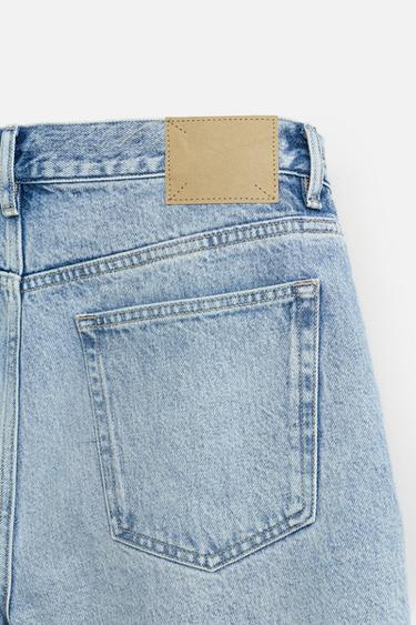 REGULAR FIT DENIM BERMUDA SHORTS - Light blue by Zara