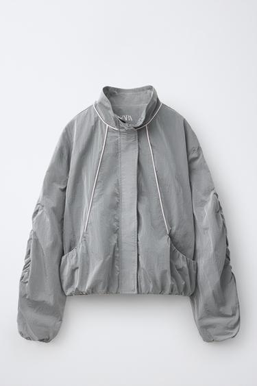 CONTRAST PIPING NYLON JACKET - Dark grey by Zara - Image 0