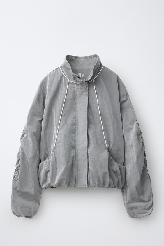 CONTRAST PIPING NYLON JACKET - Dark grey by Zara - Image 0