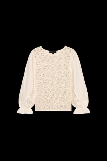 JERSEY PUNTO POINTELLE MANGAS COMBINADAS - Crudo de Zara