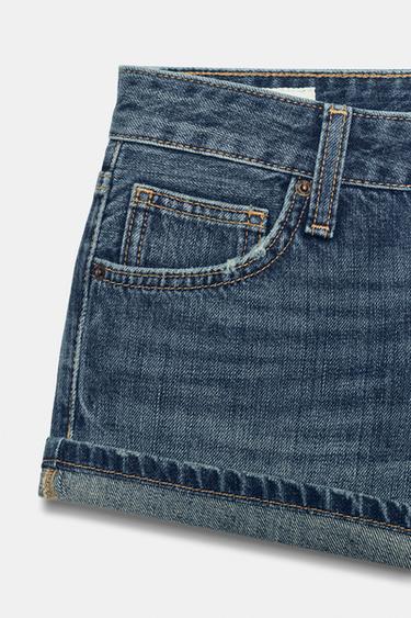 TRF BUTTONED MINI DENIM SHORTS - Navy blue by Zara - Image 7
