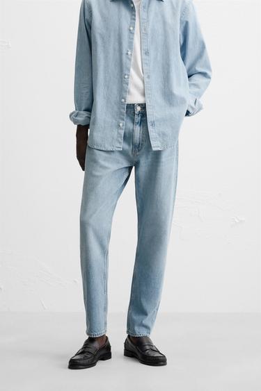 SLIM FIT TAPERED JEANS - Light blue by Zara - Image 1