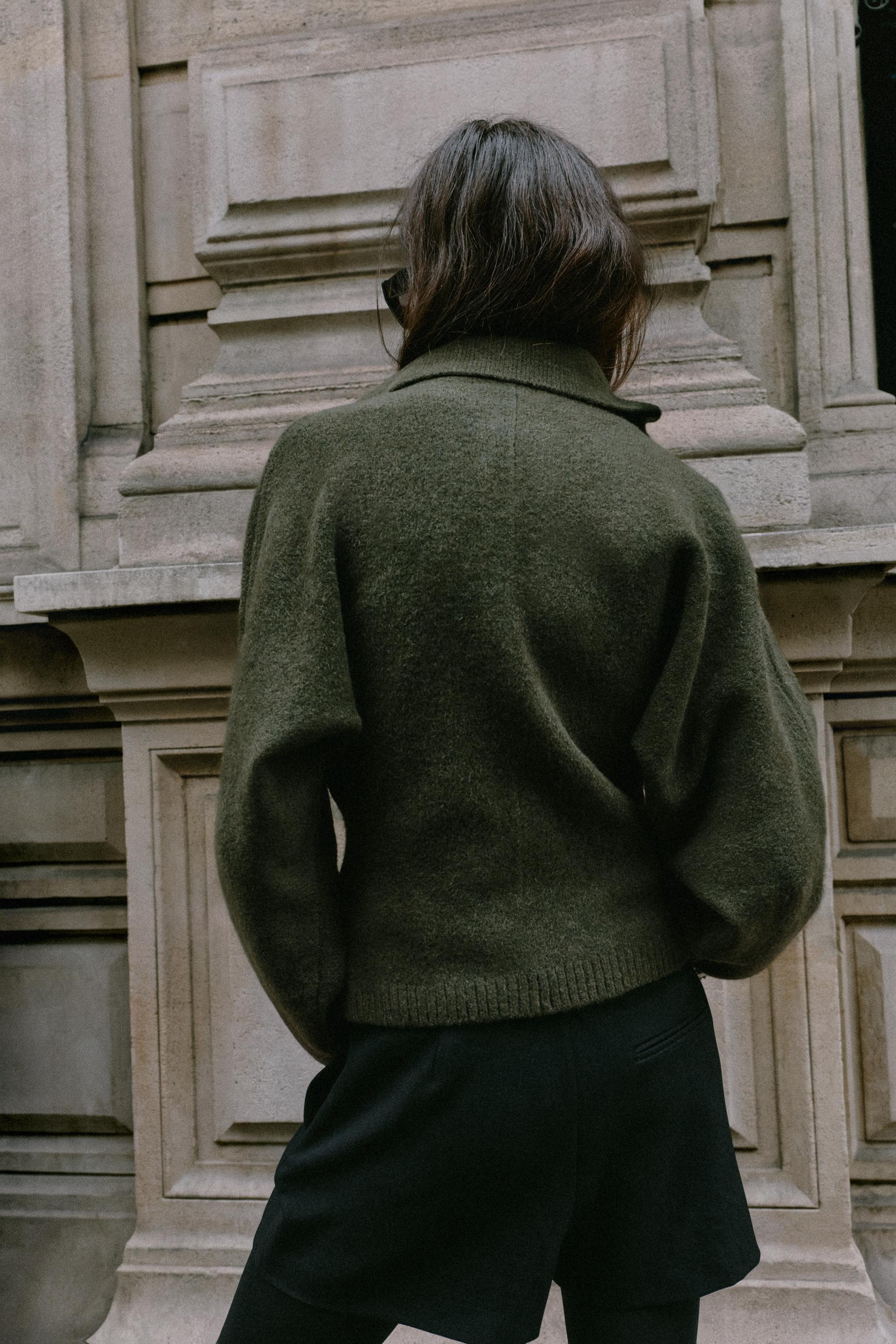PULL ZIPPÉ EN MAILLE DOUCE