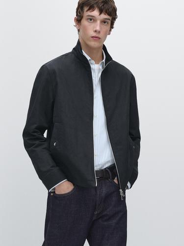 Zara Short jacket with pocket details - Navy blue