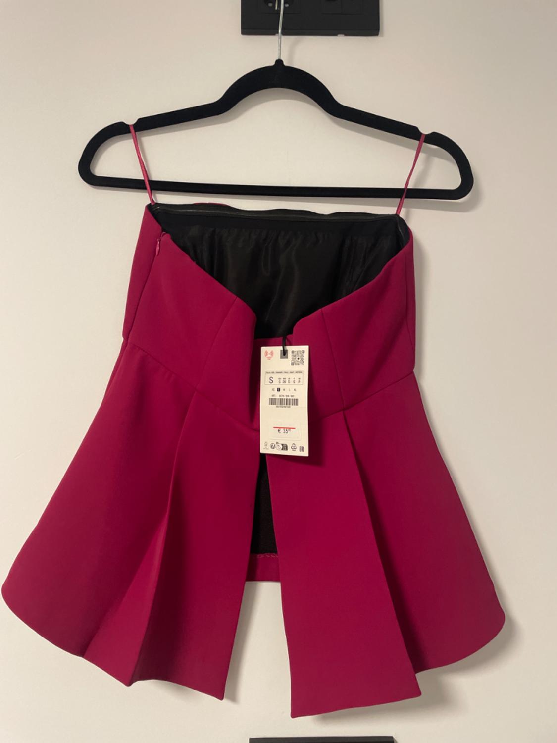 BUSTIER TOP WITH FLARED HEM - Image 2