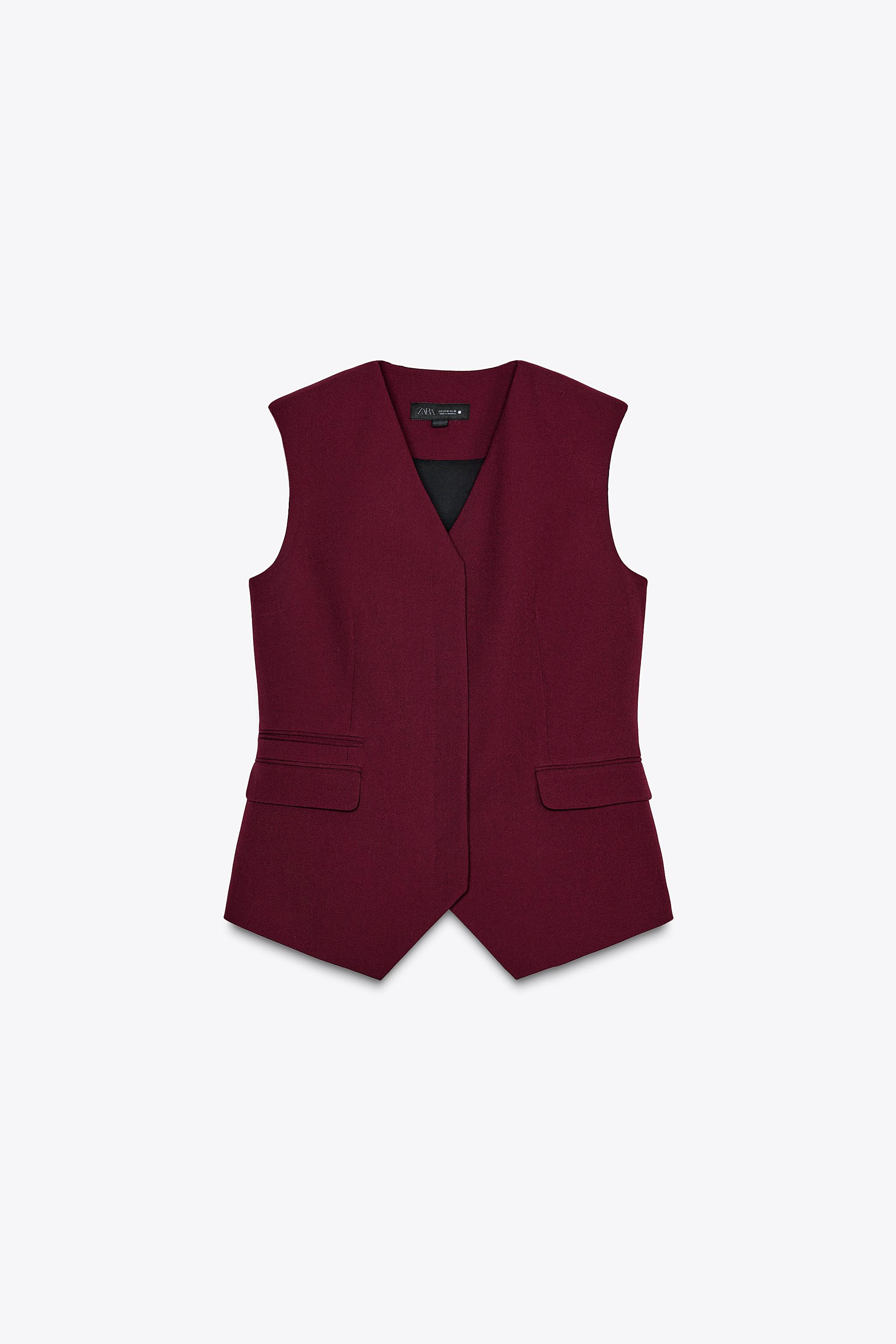 ZW COLLECTION ポケットベスト - エンジ | ZARA Japan / 日本