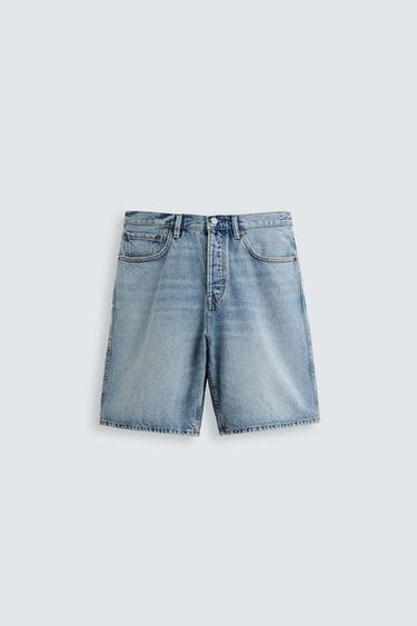 BERMUDA DENIM STRAIGHT FIT - Azul medio de Zara