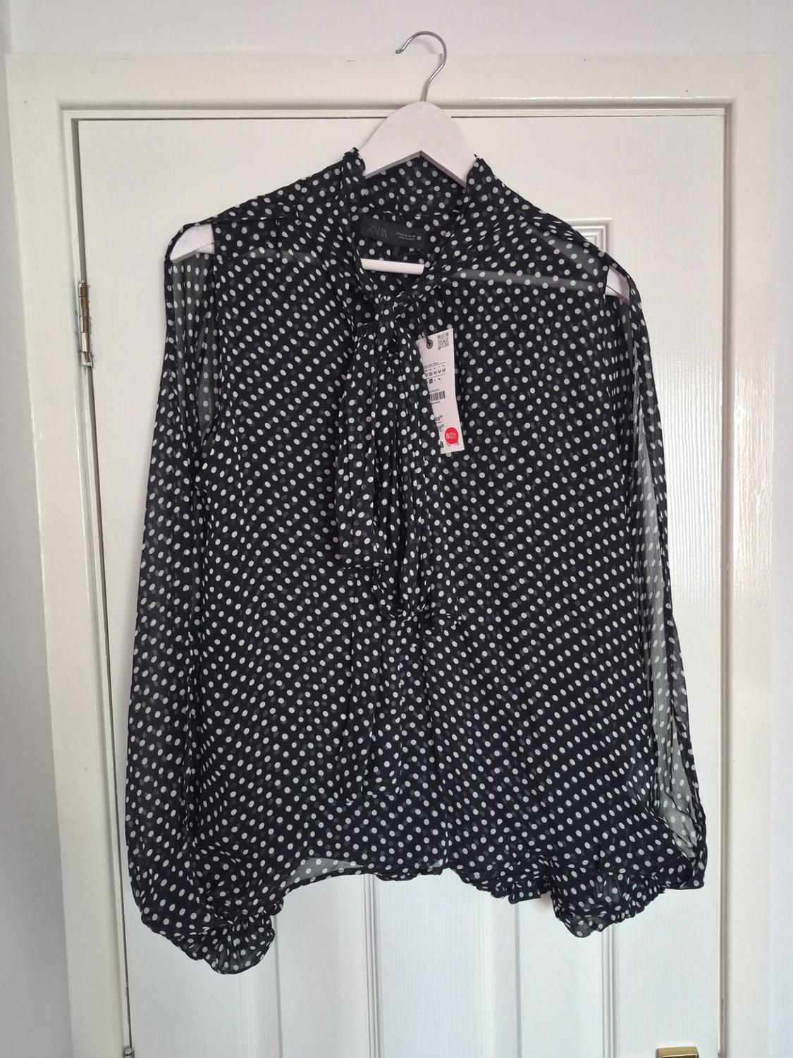 CAPE BLOUSE WITH TIE DETAIL ZW COLLECTION - Image 2