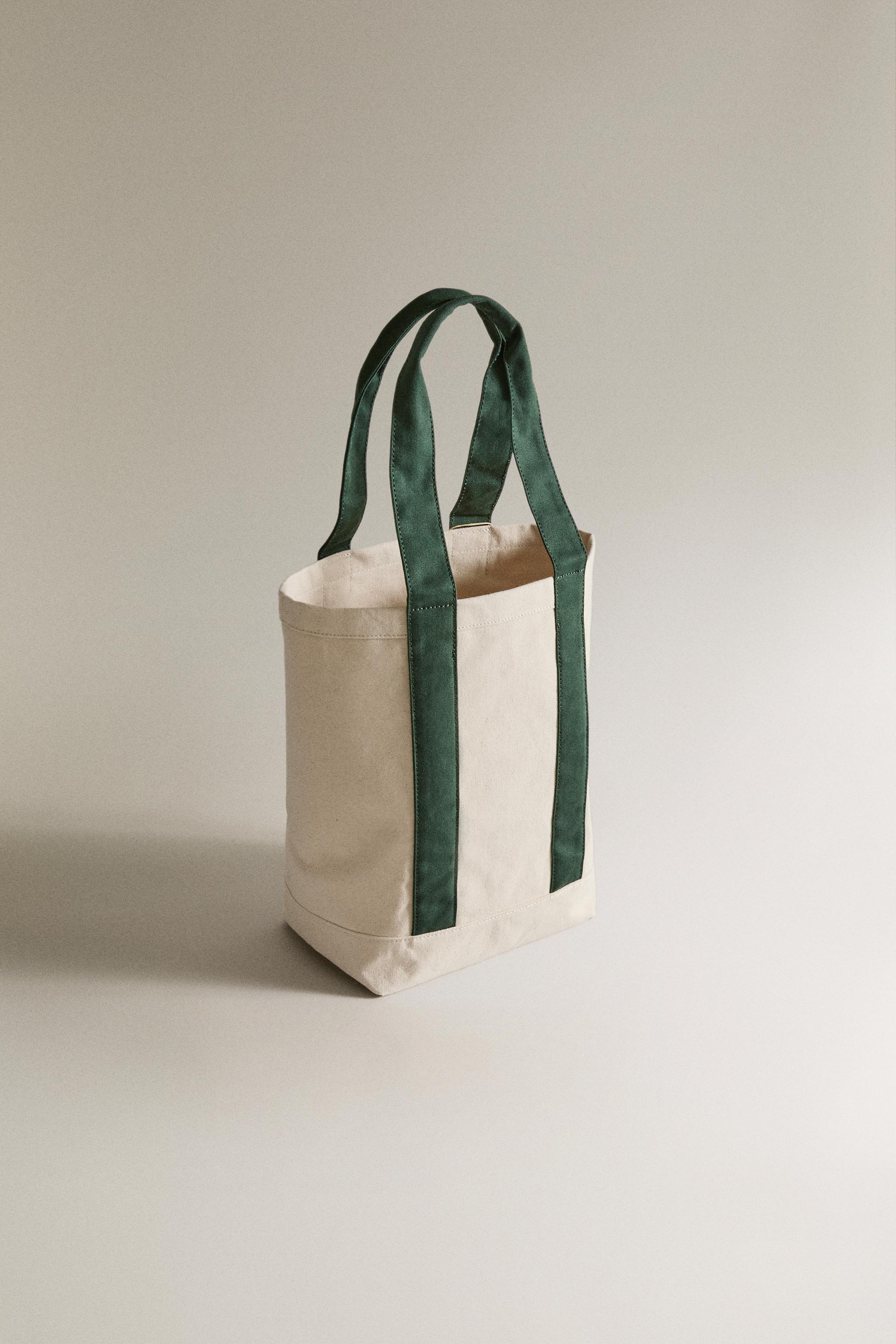 GOLF TOTE BAG - Ecru / Green | ZARA Canada