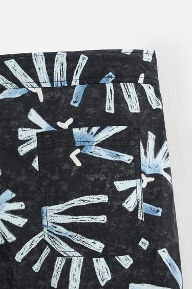 MAILLOT DE BAIN LONG À IMPRIMÉ FLORAL - Bleu marine de Zara - Image 3