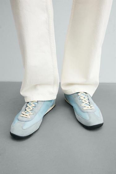 BASKETS EN CUIR - Bleu de Zara - Image 2