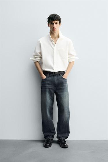 RELAXED STRAIGHT FIT JEANS - Blue by Zara - Image 0