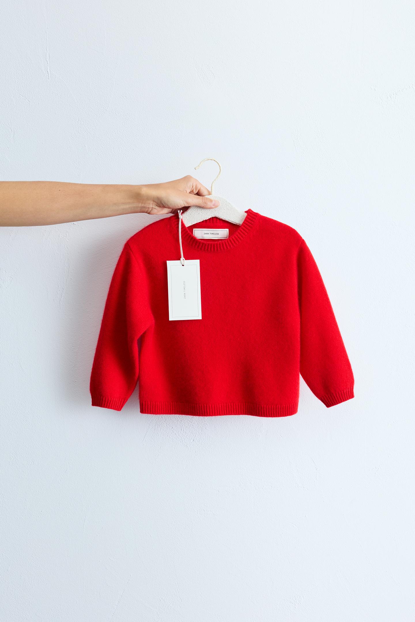Детский свитер Zara Timeless - 100% Cashmere, цвет: Красный — фото 3