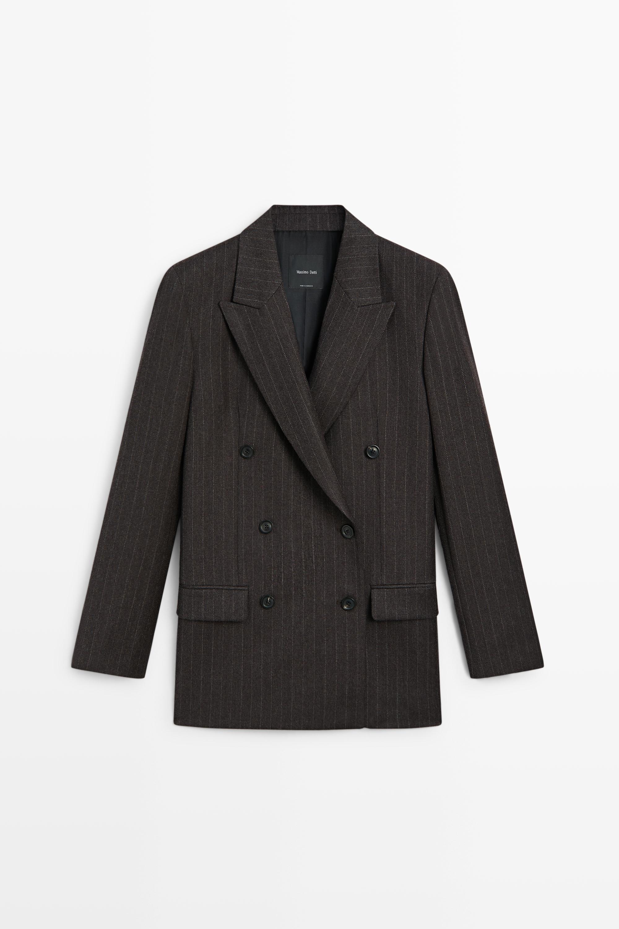 Pinstripe suit blazer
