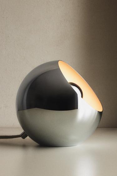 SEMI SPHERE TABLE LAMP - Silver by Zara
