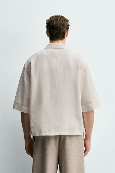 CHEMISE COUPE BOXY STRUCTURÉE - Blanc de Zara - Image 2