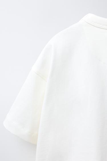 SLOGAN COMFY T-SHIRT - Ecru by Zara - Image 3