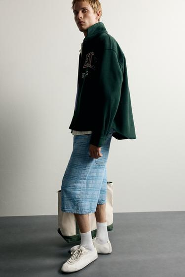 JORTS DENIM LAVADO ESTAMPADO - Azul claro de Zara