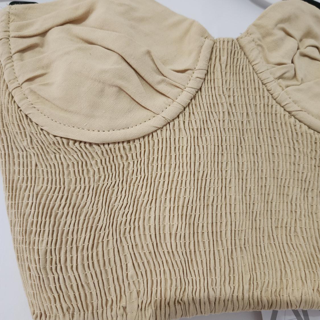 LINEN BLEND CROP TOP - Image 2