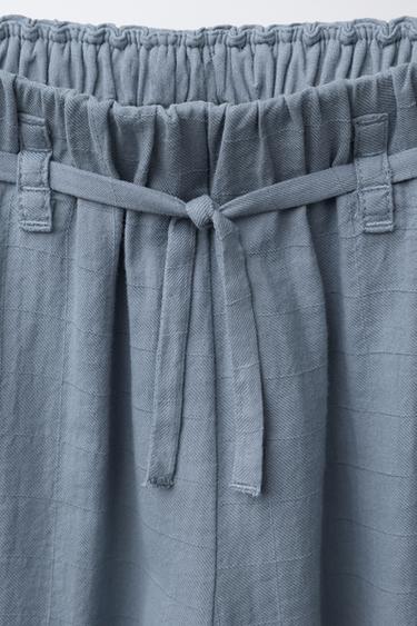 FLOWING ELASTICATED TROUSERS - Blue / Grey by Zara - Image 2