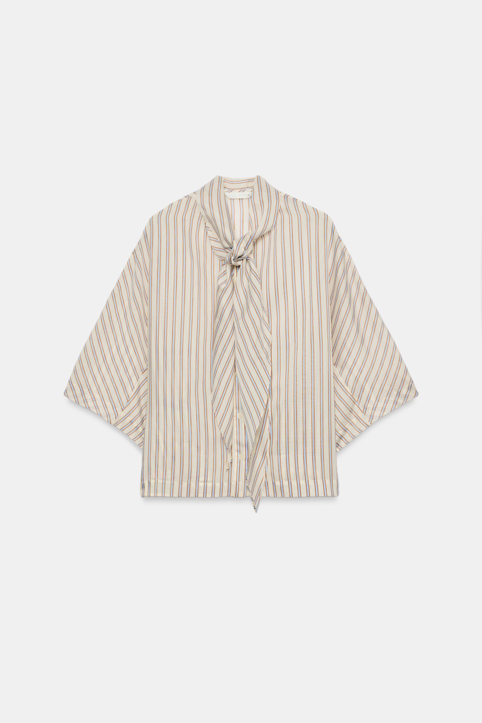 ZW COLLECTION ストライプ柄シャツ - サンド/ブルー | ZARA Japan / 日本
