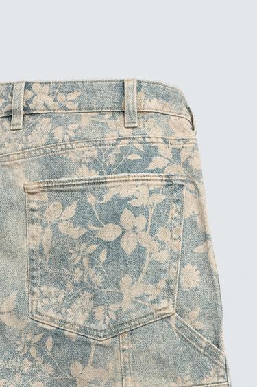 FLORAL PRINT CARPENTER BERMUDA SHORTS - Printed by Zara - Image 9