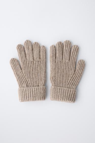 GANTS EN MAILLE LISSE - Marron clair de Zara - Image 3
