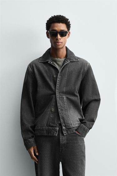 Zara DENIM OVERSHIRT - Charcoal