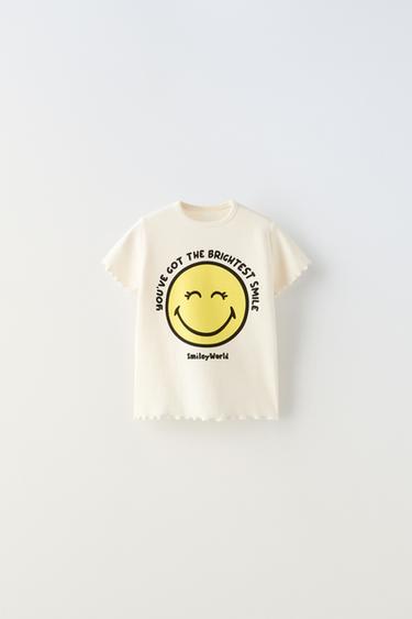 T-SHIRT CÔTELÉ SMILEYWORLD ® HAPPY COLLECTION - Écru de Zara