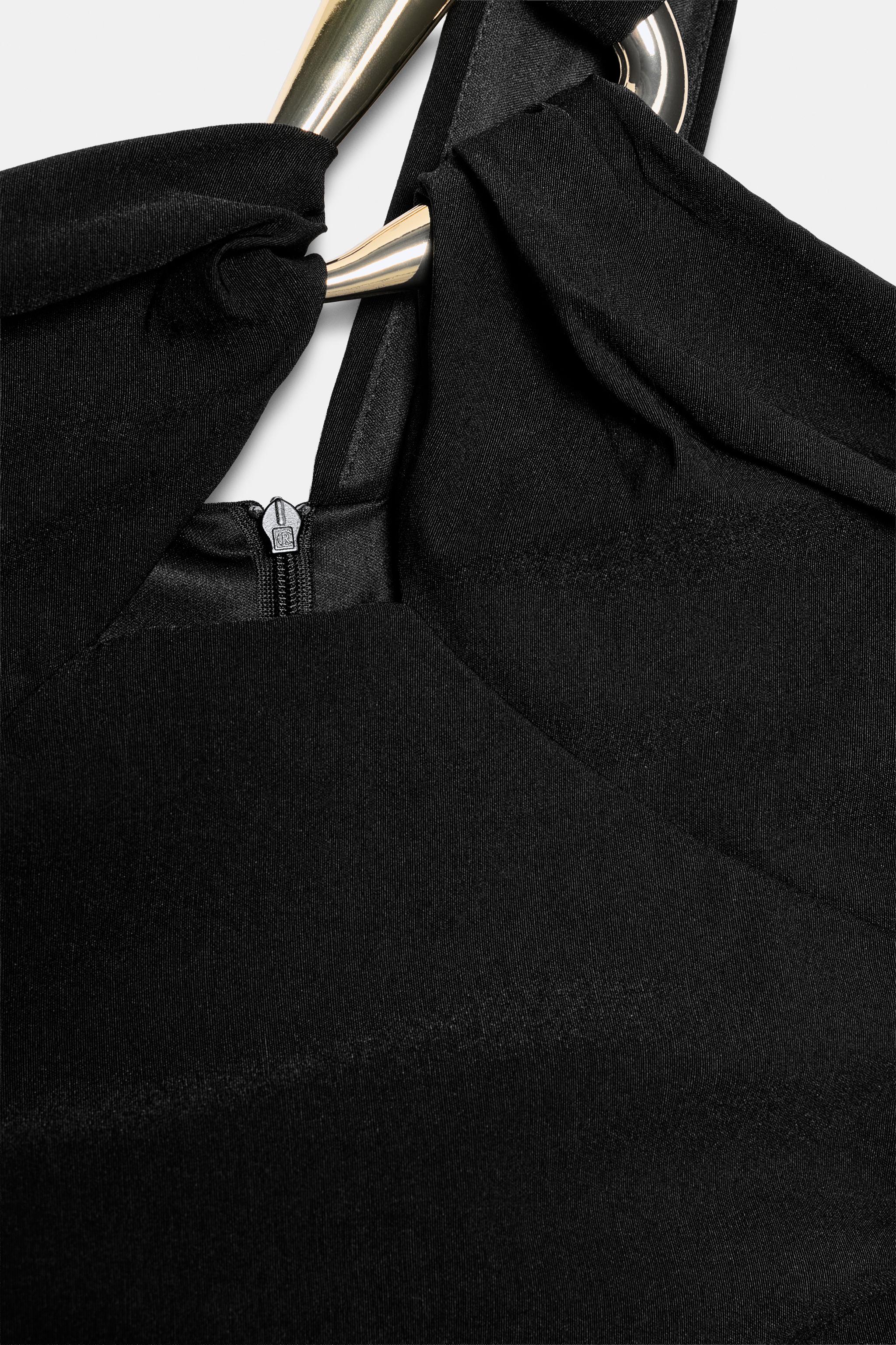 Женские платья Zara DRAPED MINI DRESS WITH HARDWARE — фото 8