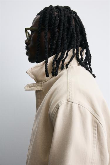 DENIM ZIP-UP JACKET - Sand by Zara - Image 6