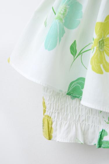 TOP IMPRIMÉ FLEURS VOLANTS - Écru / Vert de Zara - Image 3