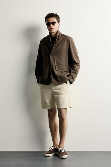 REGULAR FIT CHINO BERMUDA SHORTS - Light yellow by Zara - Image 0