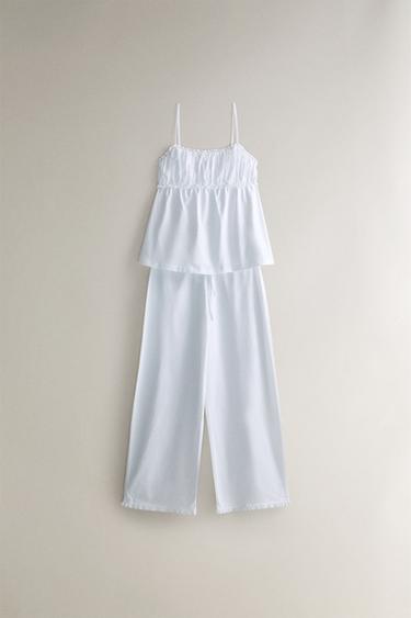 PANTALON FRONCÉ - Blanc de Zara - Image 4