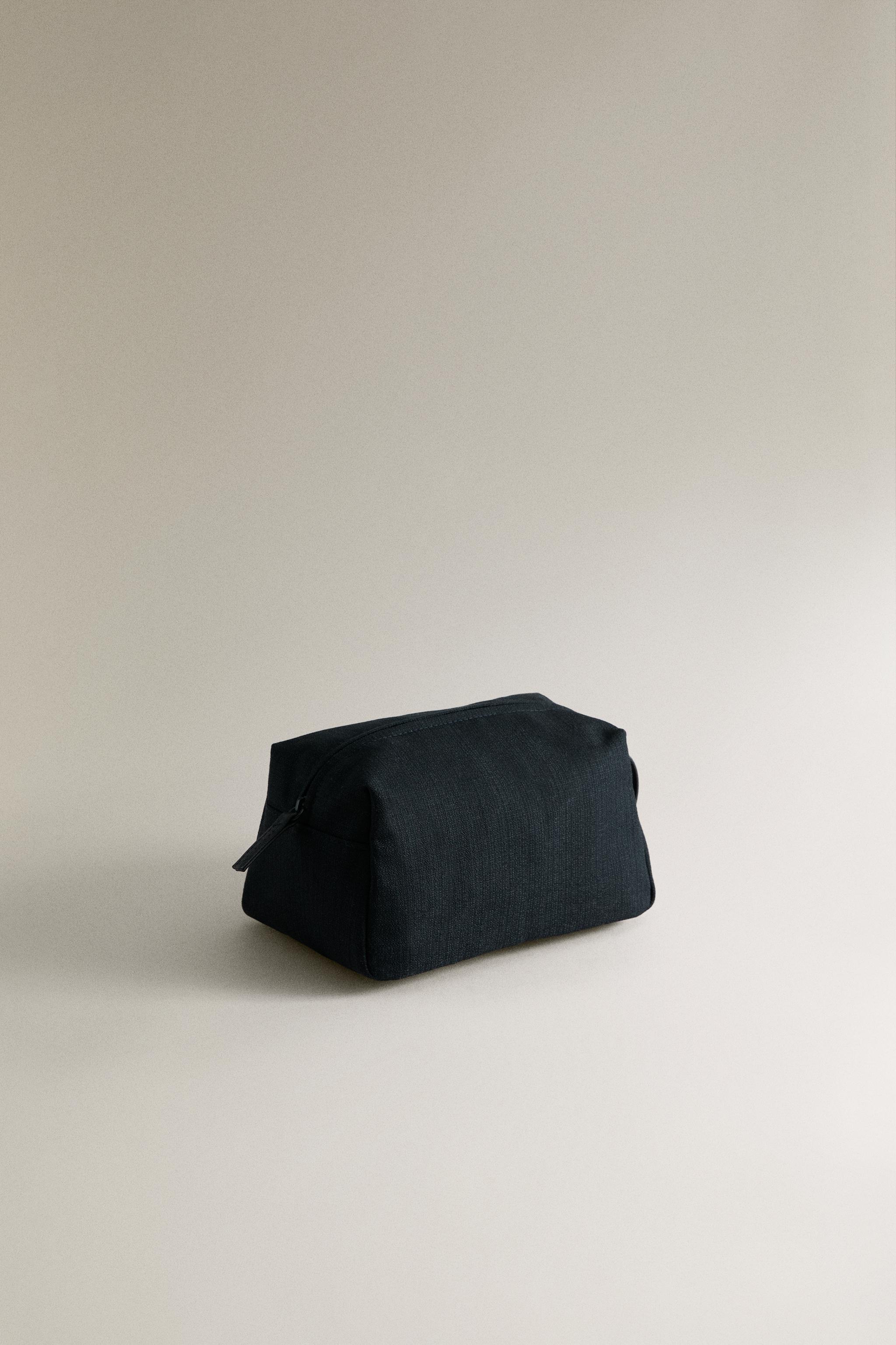 FABRIC MAKEUP BAG — Navy Blue