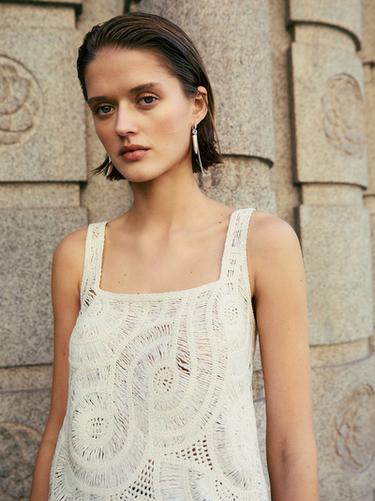 Zara Crochet knit top - Ecru