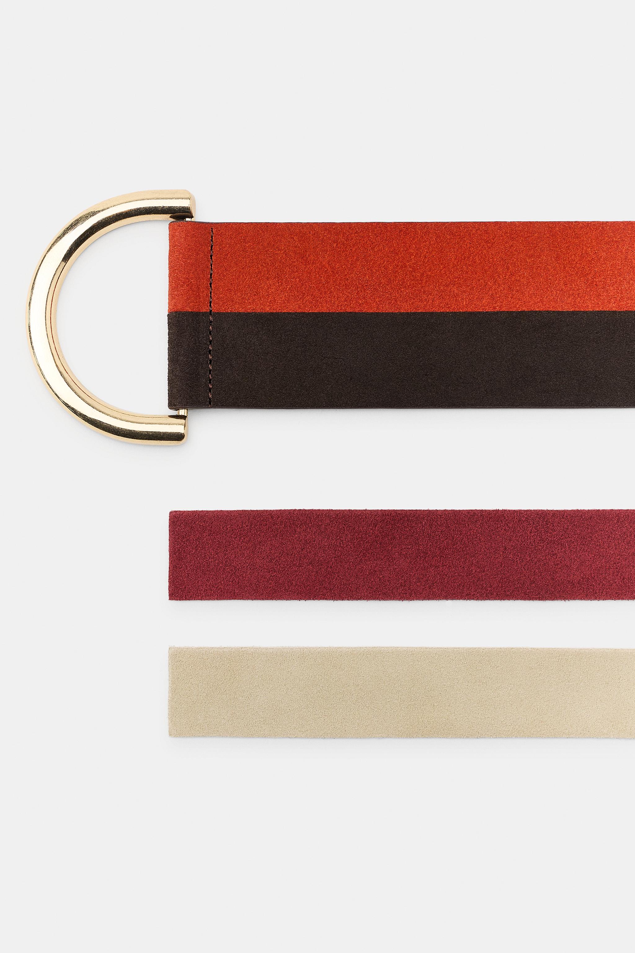 100% SPLIT LEATHER DOUBLE STRAP BELT