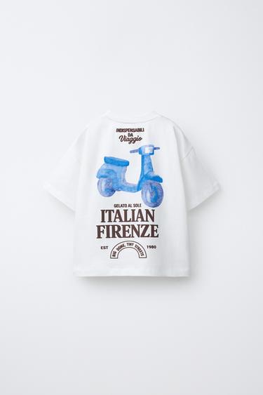 MOTORBIKE LABEL T-SHIRT - Oyster-white by Zara