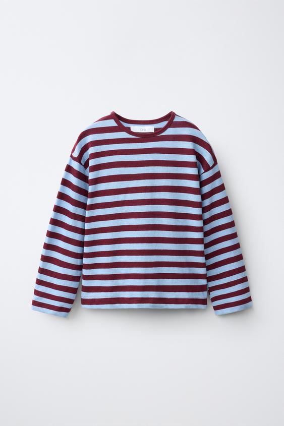 SOFT STRIPED T-SHIRT - Brown by Zara - Image 0