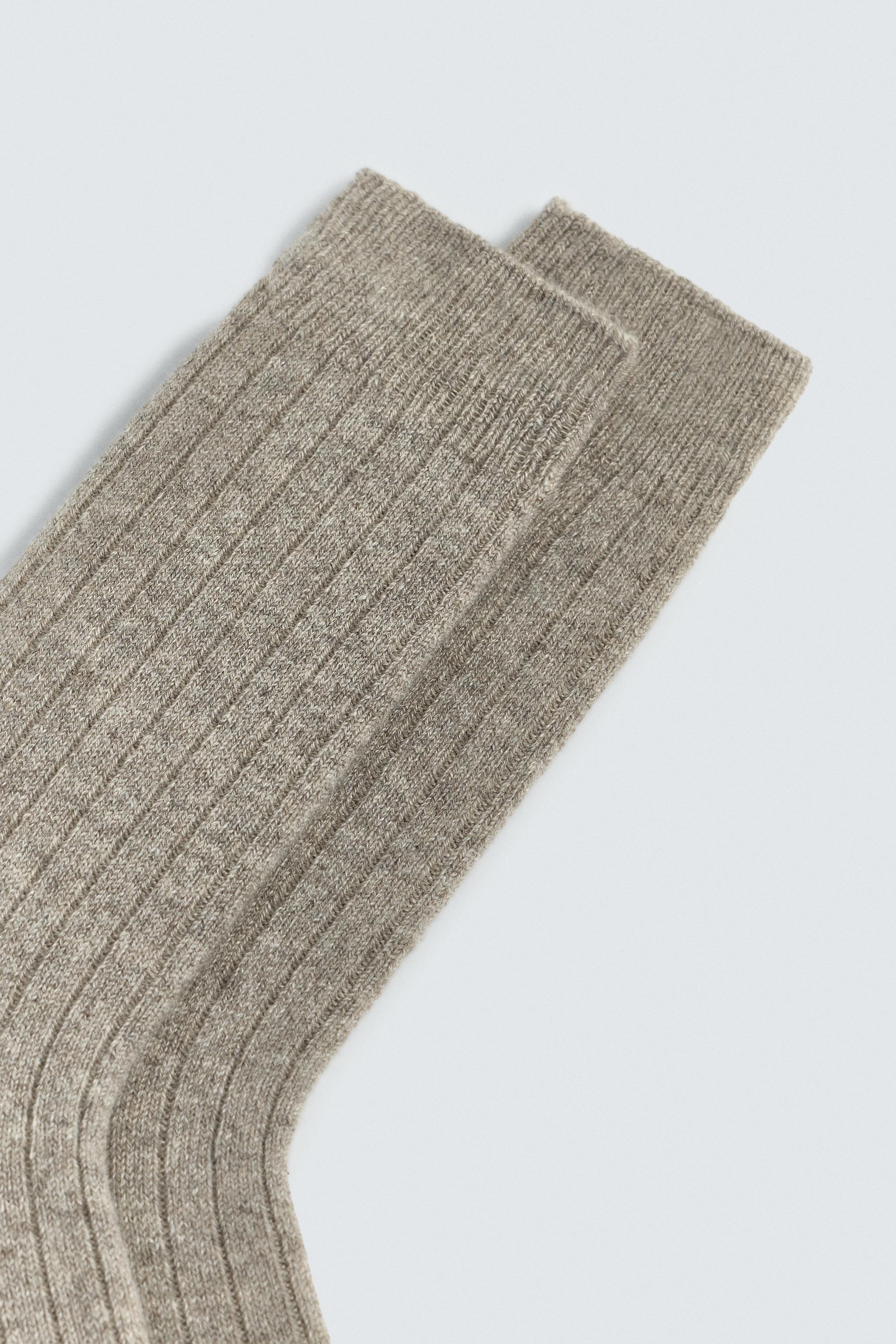 RIBBED CASHMERE BLEND SOCKS