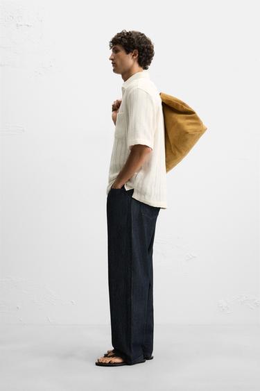 TEXTURED LACE POLO SHIRT - Ecru by Zara - Image 3