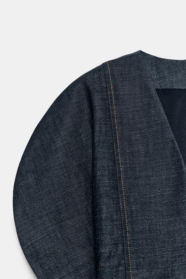 ROBE EN DENIM ZW COLLECTION - Bleu de Zara - Image 7