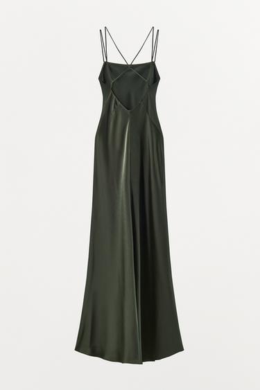LIMITED EDITION LONG SATIN DRESS - Green by Zara - Image 6