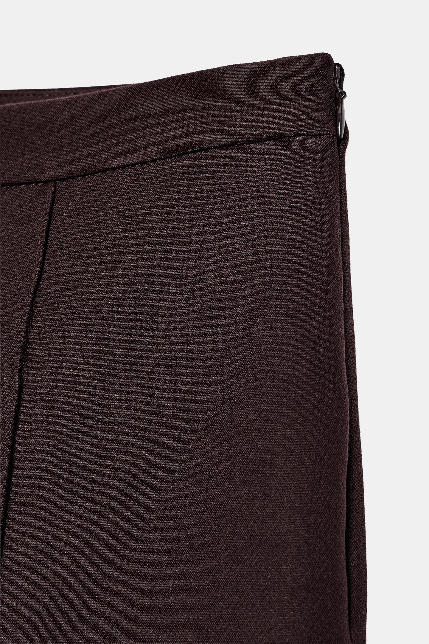 Женские брюки Zara Flare, цвет: Бордовый — фото 7