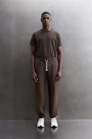 COTTON JOGGERS - Brown by Zara - Image 0