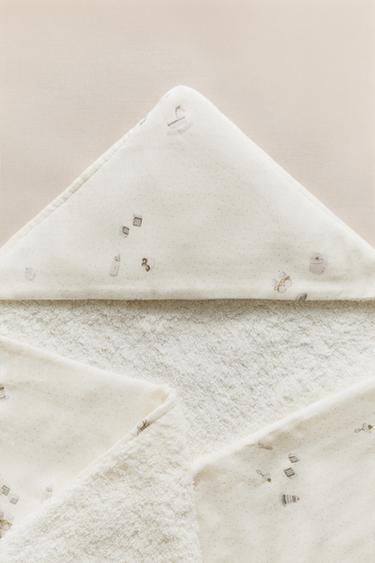 HOODED BABY TOWEL - Ecru by Zara