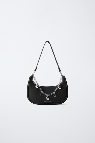 Zara CHARM SHOULDER BAG - Black