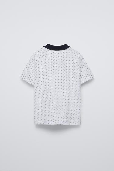 PRINTED PIQUÉ POLO SHIRT - Ecru by Zara - Image 1