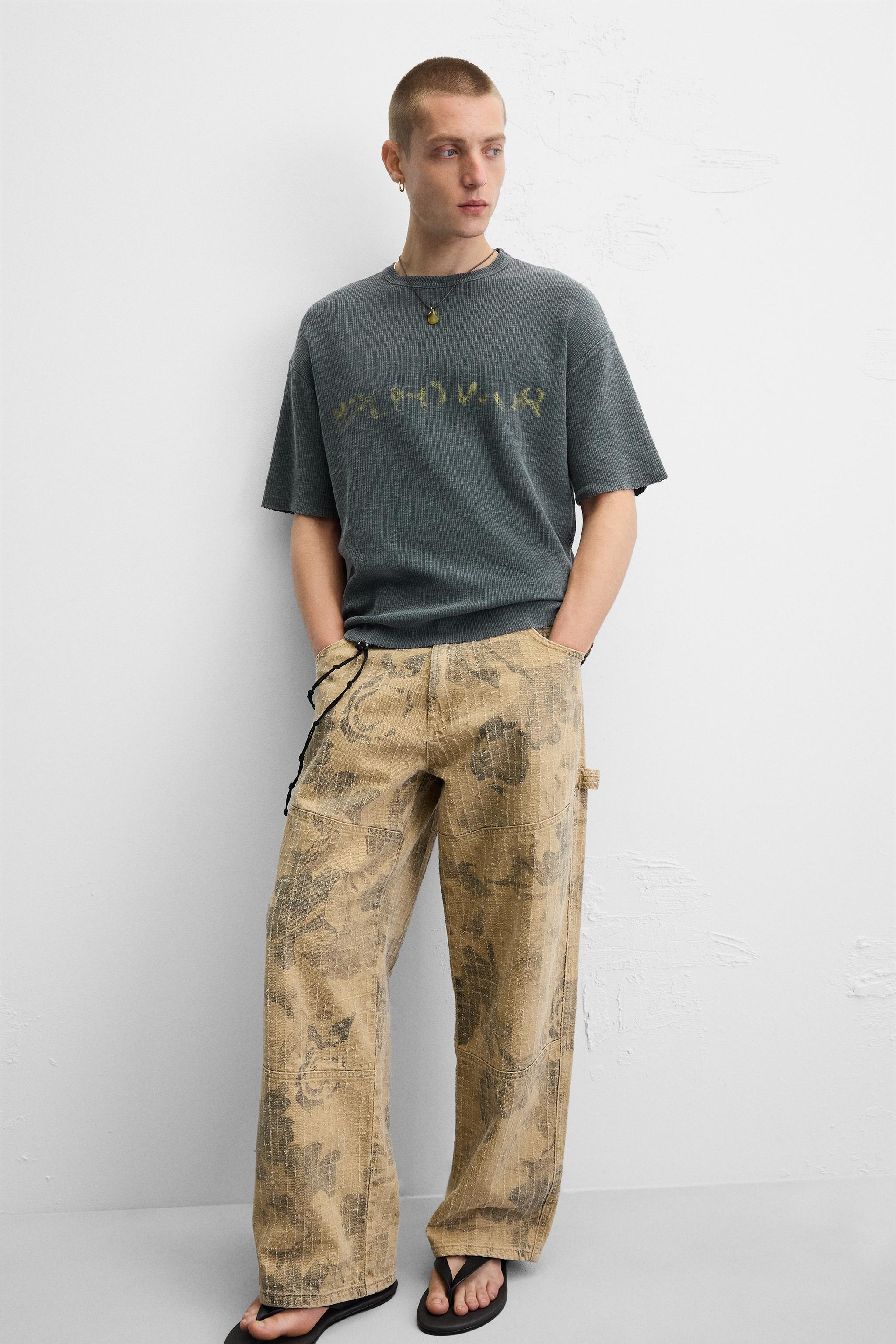 WASHED PRINT KNIT T-SHIRT