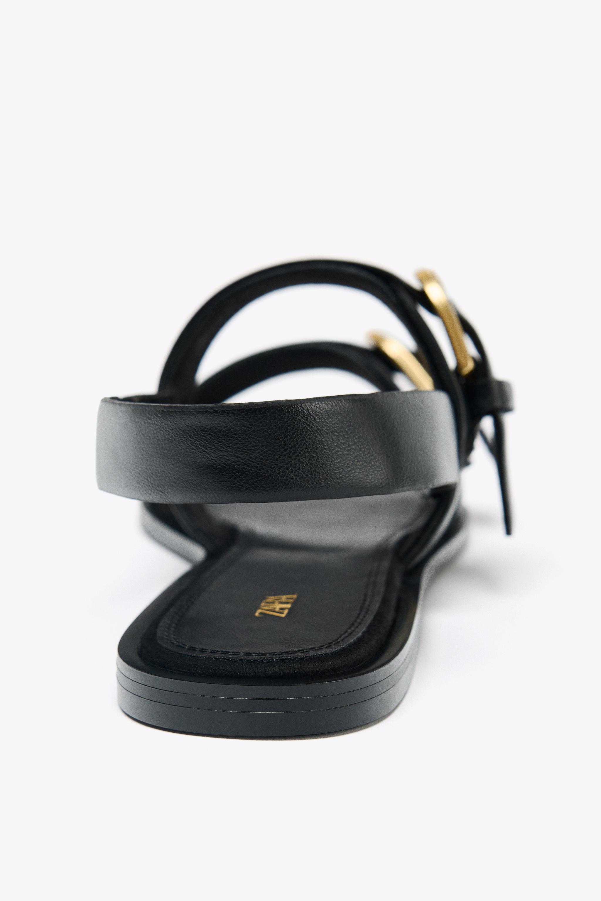 DOUBLE BUCKLE SANDALS - Black | ZARA United States